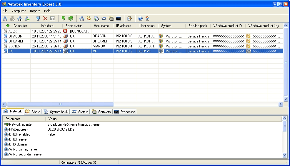 total network inventory serial key